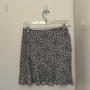 Navy mauve and white floral mini skirt